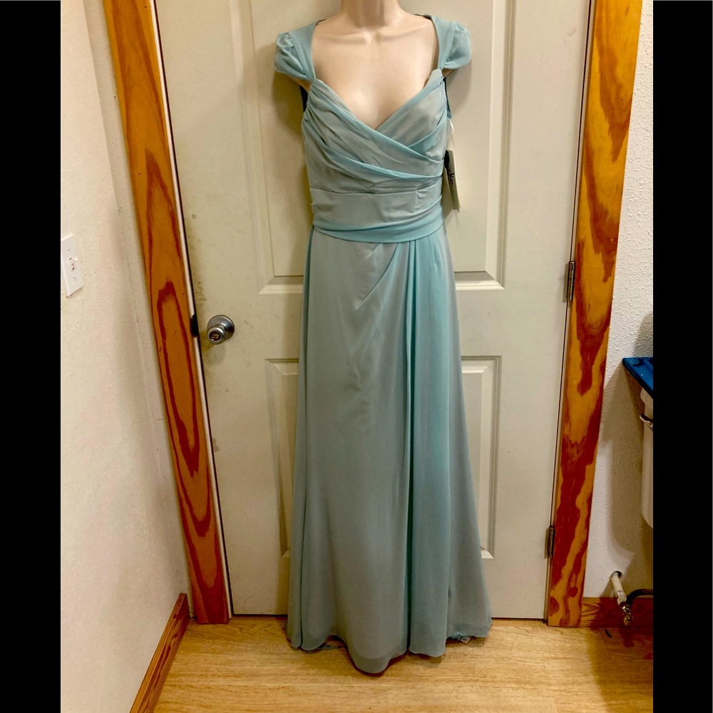 Light blue gown with nude lining